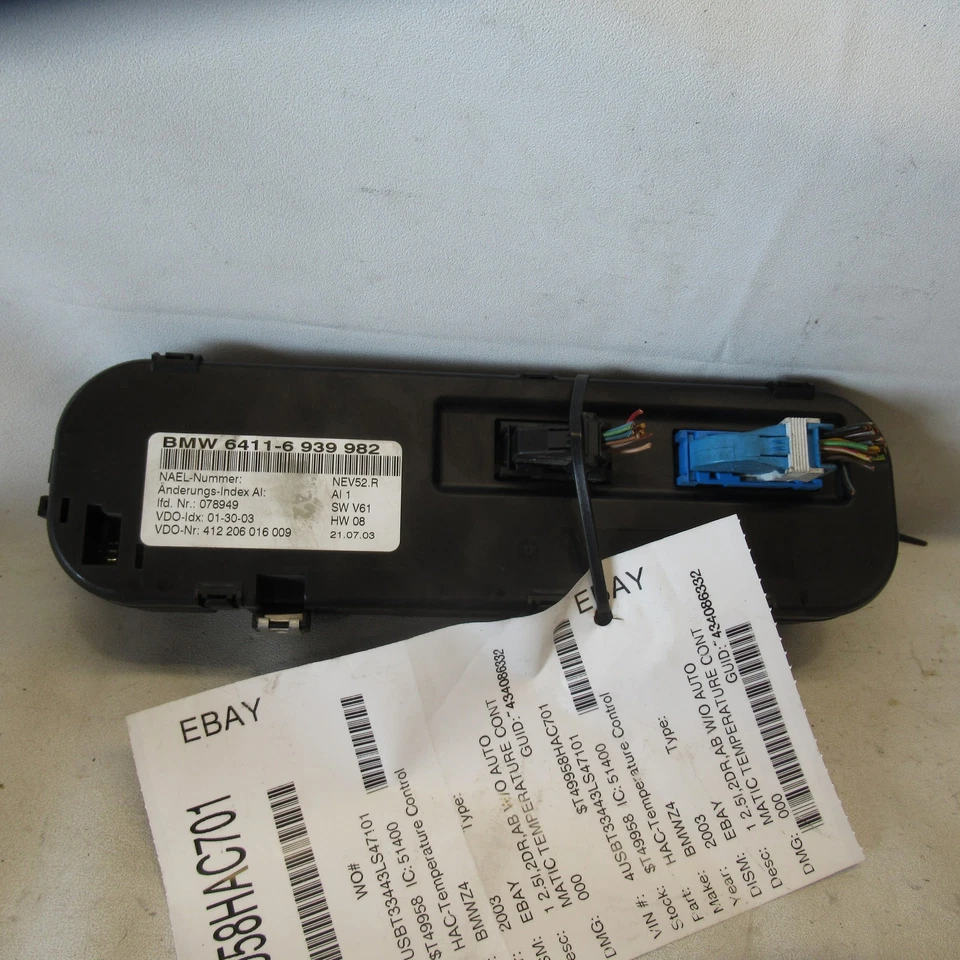 BMW Z4 2003 2004 2005 unidad de control de temperatura de calefacción de aire acondicionado OEM Foto 2 de 4