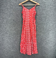 American Eagle Dress Women XS Pink Floral Maxi Long Sleeveless V-Neck Casual