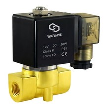 1/4" Inch Brass Zero Pressure Electric Solenoid Process Valve NC 12V DC