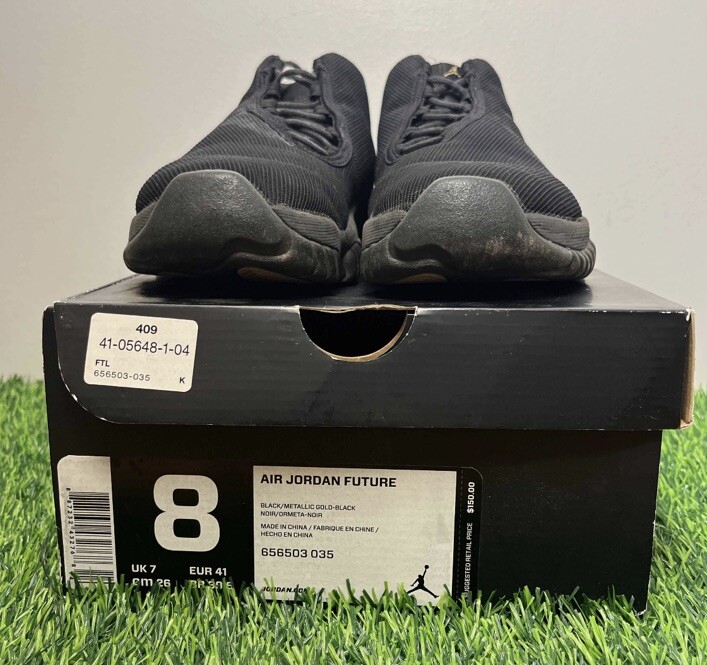 Air Jordan Future Black Metallic Gold Tiger Camo Sz 8 Sneakers w