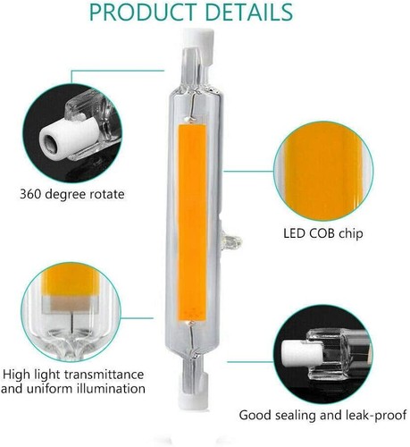 Dimmable R7S LED Bulb J-Type For Ceiling Light Floor Wall Lamps Security Lights - Picture 3 of 9