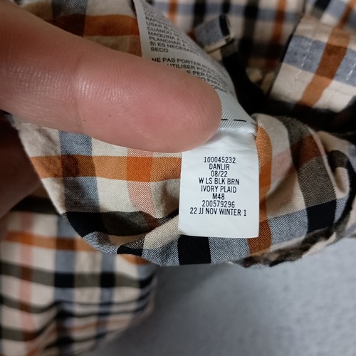Janie and Jack Shirt Boys 7 Beige Plaid Long Sleeve Poplin Button Down Classic - Picture 6 of 12