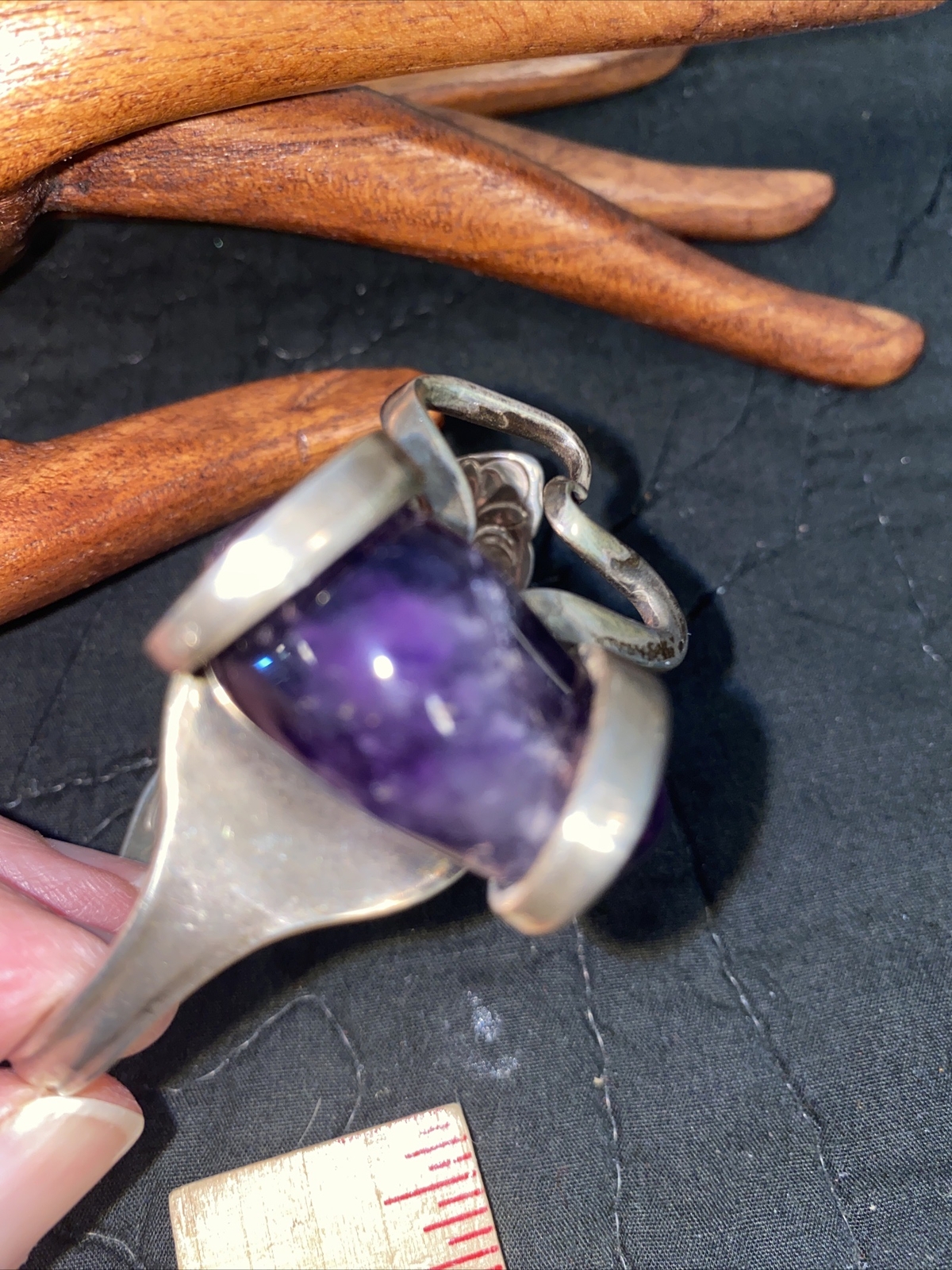 Vintage Silver-Plated Silverware Fork Bracelet LA… - image 6