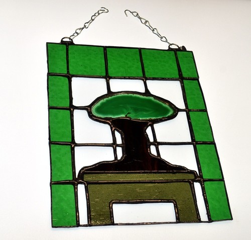 Agate Tree Stained Glass Panel Sun Catcher (#0024) - Picture 5 of 11