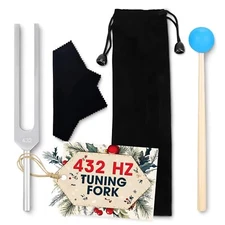 432 Hz Tuning Fork Set - 7.2" Aluminum Durable for Meditation & Chakra