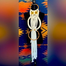 Vintage Macrame Cord Twine Owl Wall Hanger Towel holder 