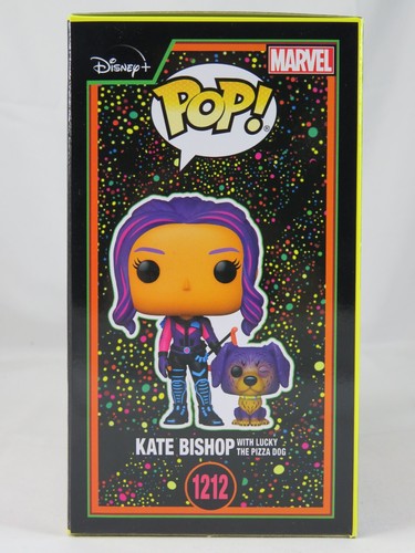 Marvel Funko Pop - Kate Bishop with Lucky the Pizza Dog (Black Light) - No. 1212 - Picture 4 of 14