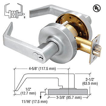 CRL D87STR Chrome Grade 2 Lever Locksets Storeroom 7pin SFIC - Picture 2 of 3