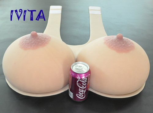 19XL Enormes pechos de silicona pechos grandes CD TG Drag Queen Oval Large Fake Boobs - Imagen 8 de 11