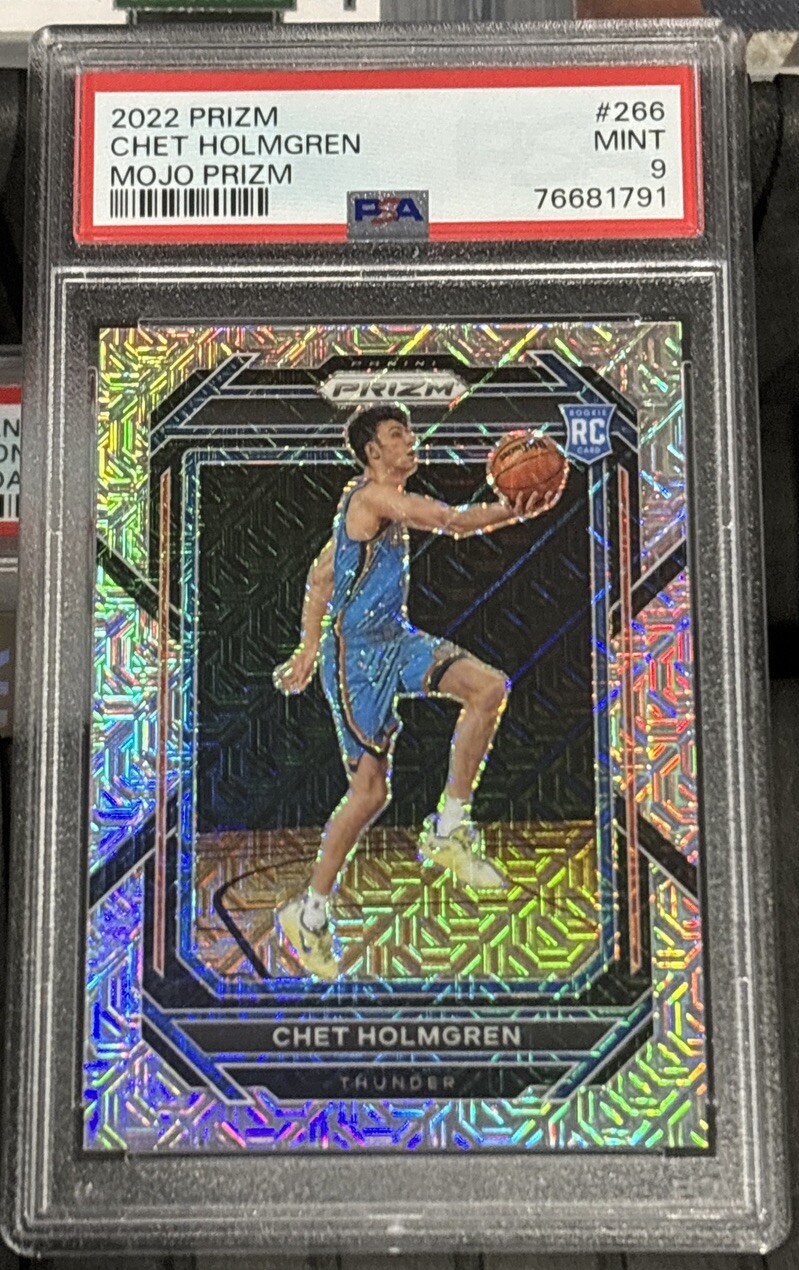 2022 CHET HOLMGREN PANINI PRIZM ROOKIE #266 MOJO SILVER PRIZM #/25 PSA 9 MINT!