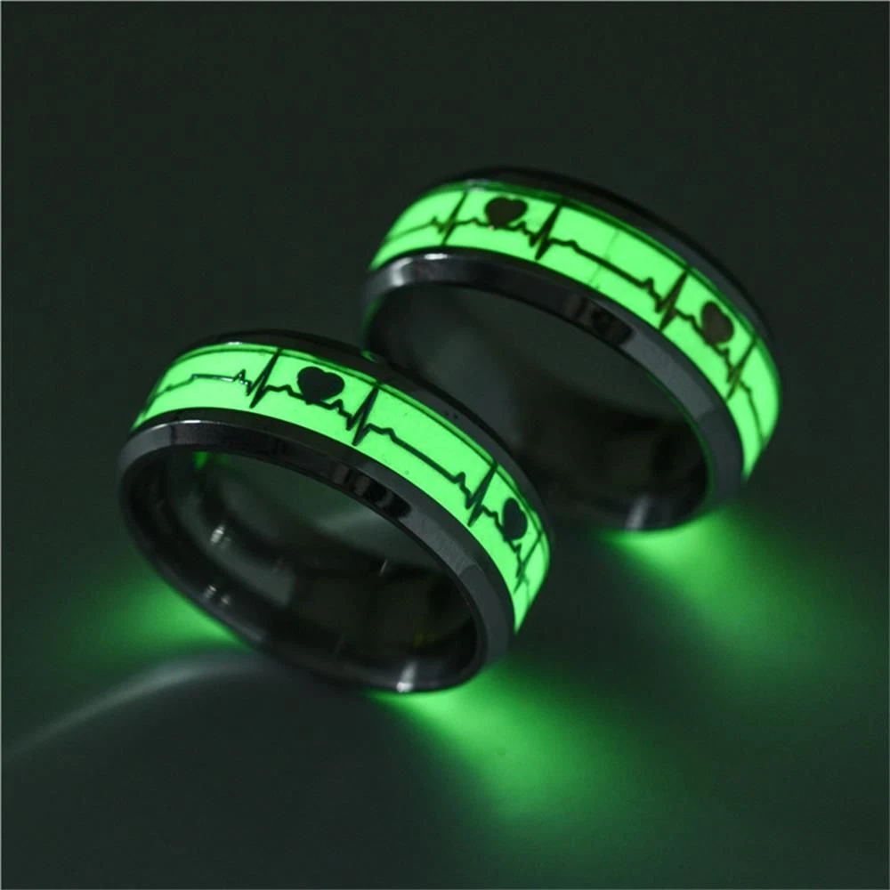 Glow in the dark heartbeat ring deals