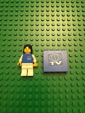 LEGO VINTAGE MINIFIGURE tv001 FROM SET 6553 Vintage Used+ Blue tv Sticker Piece