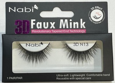 False Eye Lashes 3D Faux Mink Nabi 3D N13 Reusable Beauty Fashion Lightweight