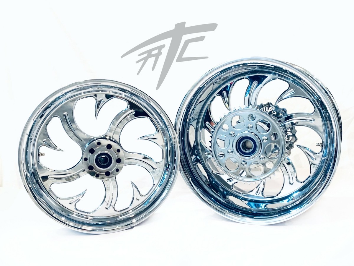 ZX-14 240 FAT TIRE KIT CHROME SHARK TOOTH WHEELS 06-11 NINJA ZX-14 240 FAT TIRE KIT CHROME SHARK TOOTH WHEELS 06-11 NINJA