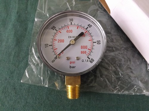 Air Compressor tank High Pressure Gauge 0-60 bar 0-800 psi aaa - Picture 3 of 6