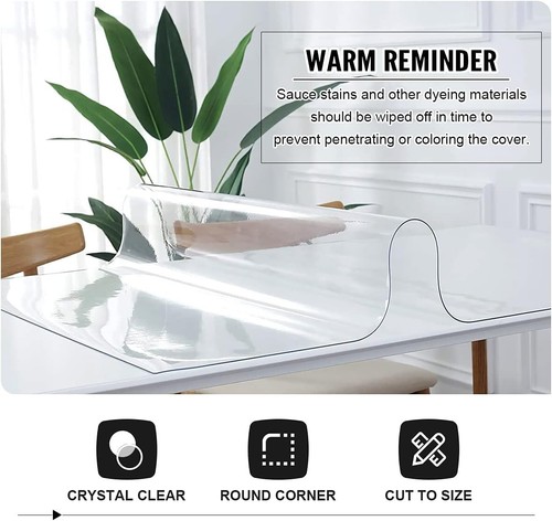 Clear Table Cover Protector 2mm Thick 84 x 40 Inch Table Protector for Dining... - Picture 5 of 8