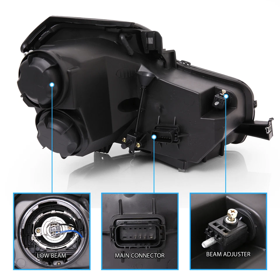 [Dual LED Halo]2003 - 2007 Fit Cadillac CTS Chrome Projector Headlights - Imagem 4 de 4