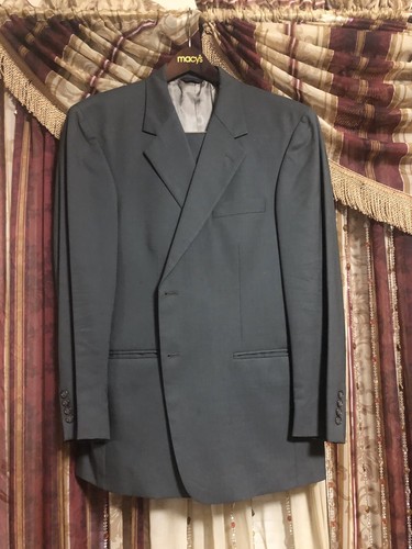 Saville Row Men's 2 Button Suit Size 42 Regular 36 x 30 Brown Pleated Front Wool - 第 1/6 張圖片