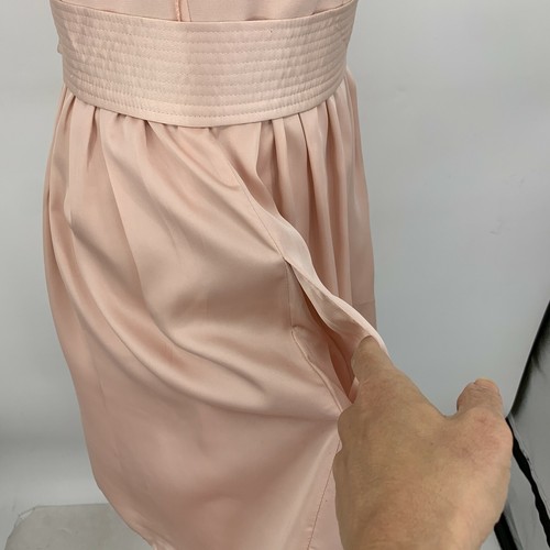 White by Vera Wang Short Halter V Neck Dress Size 4 Blush Pink T Strap Back READ - Picture 8 of 12