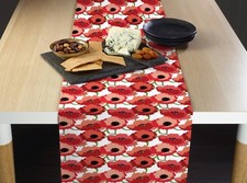 Red Poppies Table Runners 12"x72" or 14"x108"