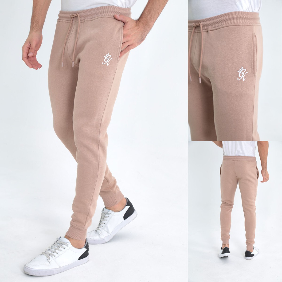 Beige tracksuit bottoms mens hotsell
