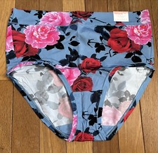 Plus Sz 14/16 Lane Bryant Cacique Comfort Bliss Full Brief Nylon Dusty Blue Rose