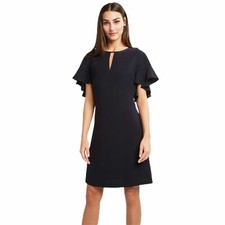 ELIE TAHARI Theodore Flutter Sleeve Sheath Dress Color Navy, Size 2, MSRP $368