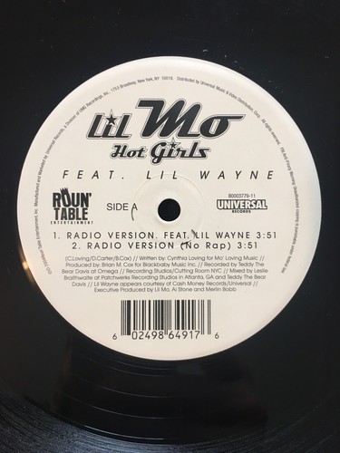 Lil' Mo - Hot Girls (feat. Lil Wayne) - Vinyl 12" Single Roun' Table VG+ - Imagen 4 de 6
