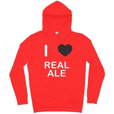 Real Ale I Love Hoodie Pullover Adult Long Sleeved