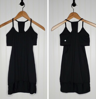 Lululemon No Limits Tank Top 2 in 1 Solid Black Women's size 4