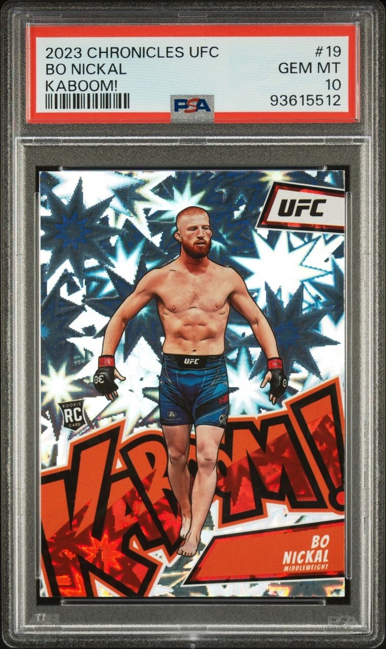 2023 Panini Chronicles UFC Bo Nickal #19 Rookie RC Kaboom! PSA 10 Gem Mint