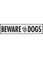 Beware of Dogs Exterior Rustproof Aluminum Dog Sign or Vinyl Sticker - 12" x 3"