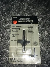 NEW BLACK & DECKER 1/2” CORNER ROUNDING ROUTER BIT WITH 1/4” SHANK U59046