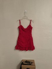 Red Ruffle Mini Dress M