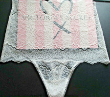 VICTORIA'S SECRET DREAM ANGELS High Waist Thong Panty S Coconut White VS Lace