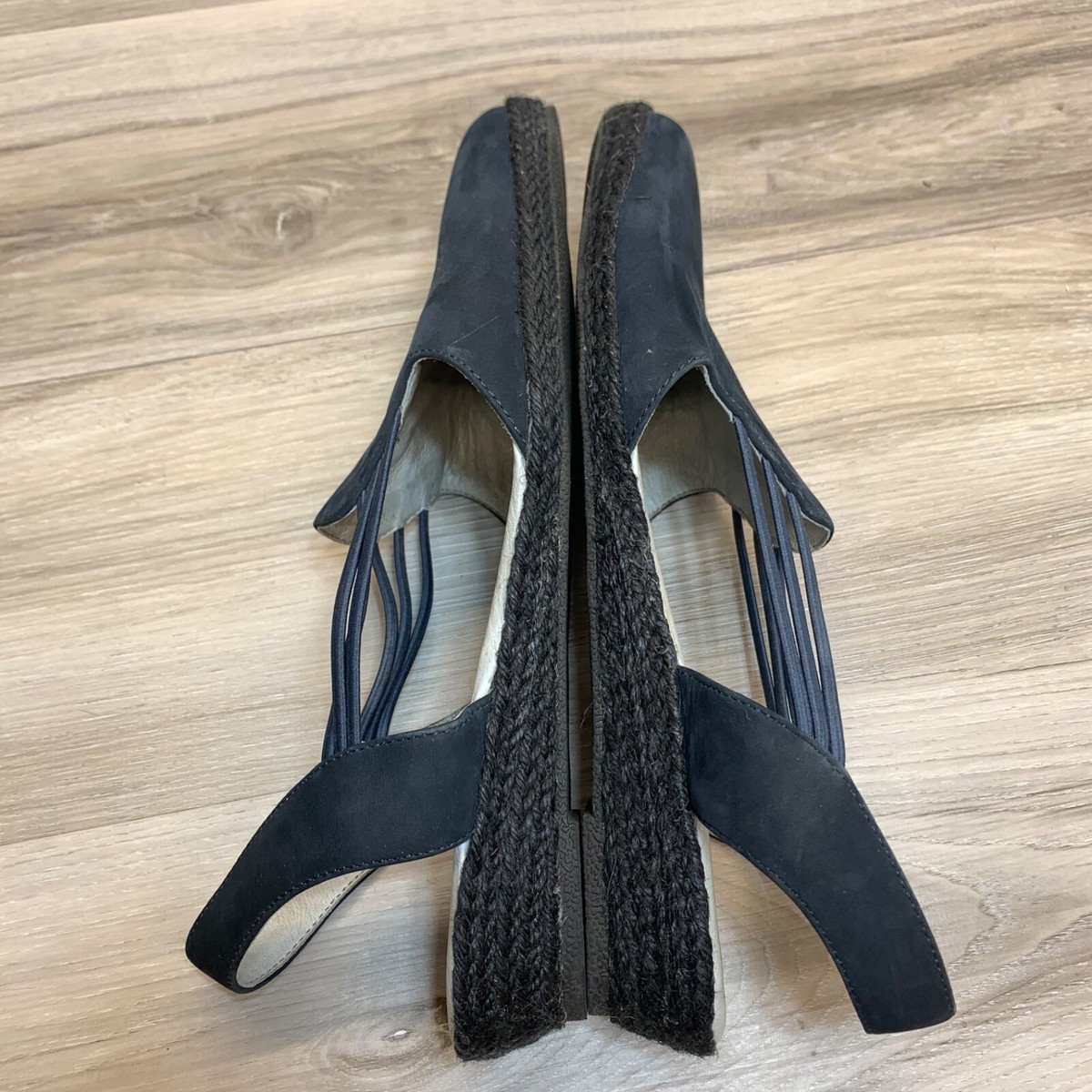 David Tate Nelly Slingback Flat Sandals Black Womens Size Wide Espadrilles