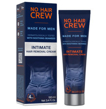 No Hair Crew Intimate/Private At Home Hair Removal Cream for Men - Painless F...