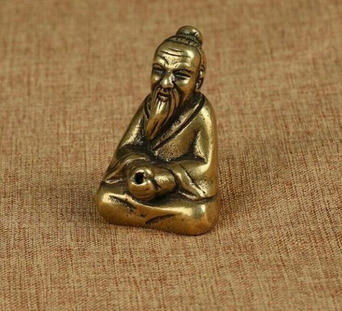 Statua Taoismo Rame Lao-Tzu LaoZi statuine ornamenti bruciatore incenso arredamento casa - Foto 2 di 6