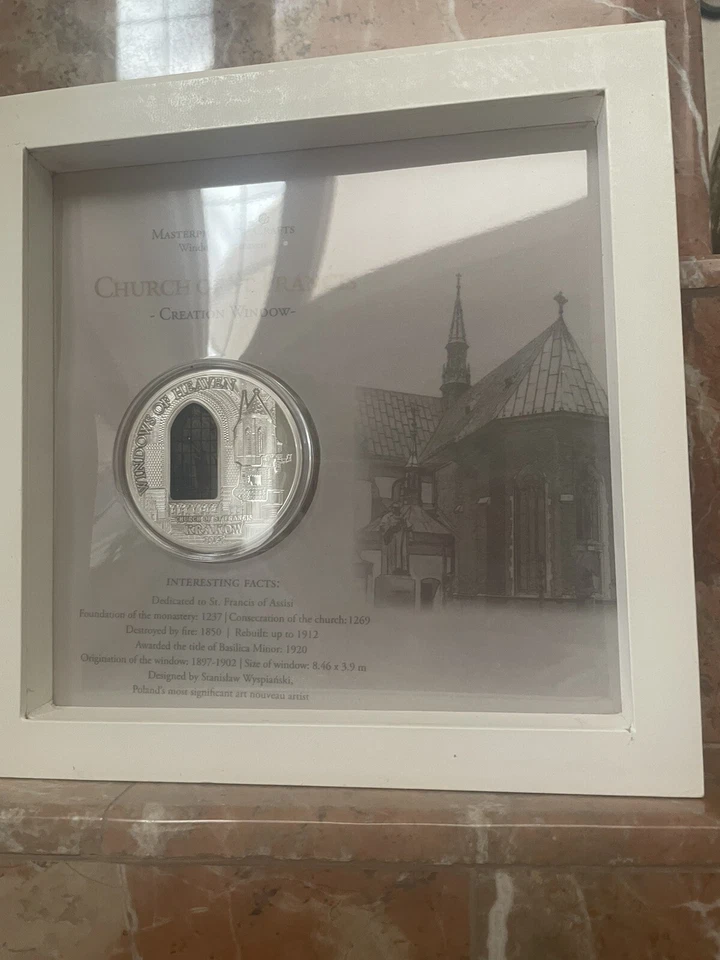 Cook 2012 $10 Ventanas del Cielo - Iglesia de San Francisco Cracovia ¡Moneda de plata de 50 g! Foto 4 de 4