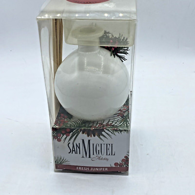 San Miguel Fragrance Diffuser Fresh Juniper Scent 1.4 fl oz White Bottle