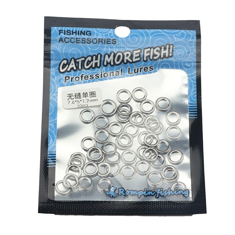 50pcs Heavy Duty Fishing solid ring Seamless ring 304 Stainless Steel ...
