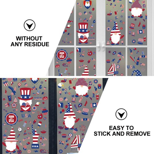 Five-pointed Star Hat Electrostatic Clings for Independence Day Home Decals - Afbeelding 12 van 12