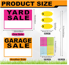5 Sets of Yard Sale Signs Double Sided Garage Sale Sign Waterproof Signs