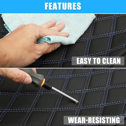 Car Truck Rear Seat Covers Dodge Ram 1500 2500 3500 Crew Cab Black Blue 3 Piece - Picture 3 of 5
