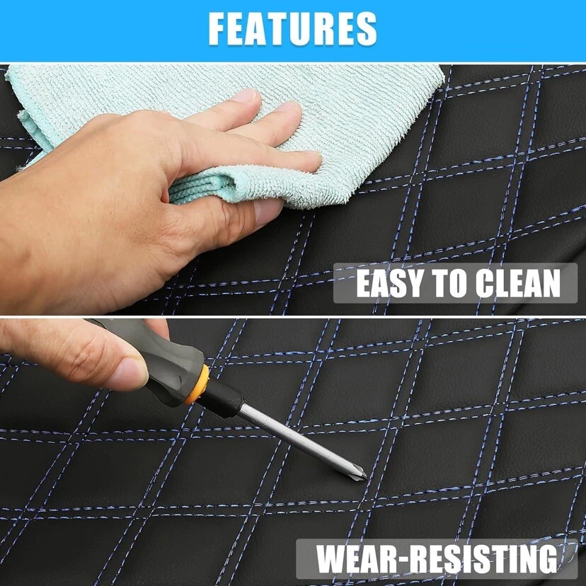 Чехлы на задние сиденья легковых и грузовых автомобилей Dodge Ram 1500 2500 3500 с двойной кабиной черные синие 3 штуки - Изображение 3 из 4