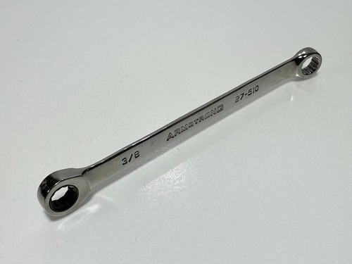 Armstrong USA 27-510 SAE 3/8" Full Polished Ratcheting Box End Wrench, 12 Point