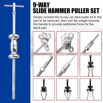 Weyleity 9-Way Slide Hammer Puller Set | 19PCS Front Wheel Hub