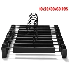 Clothes Pants Hangers, Skirt Holders with 360 ° Swivel Hooks, Adjustable Clips