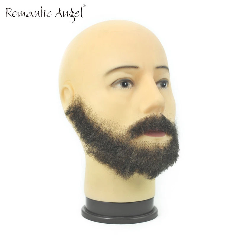 Barba bigote falsa 100 % cabello humano hecha a mano para entretenimiento/drama/vida Foto 2 de 4