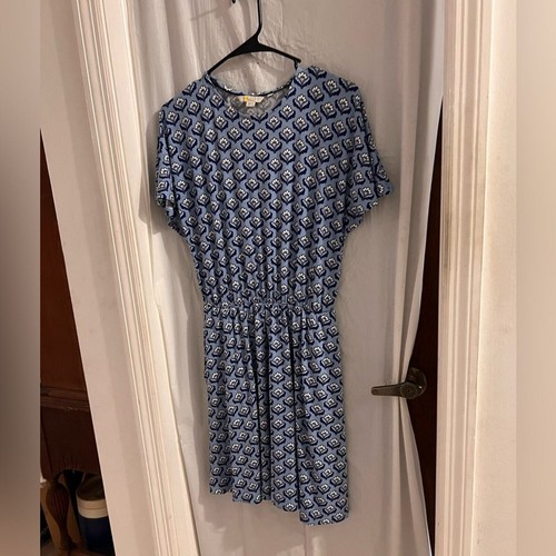 Boden blue floral flutter sleeve jersey knit dress size 6 petite